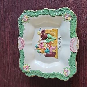 Vintage 1880's Smugglers Staffordshire Figure Wall Plaque